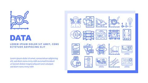 Data Science Innovate Technology Landing Header Vector Illustration