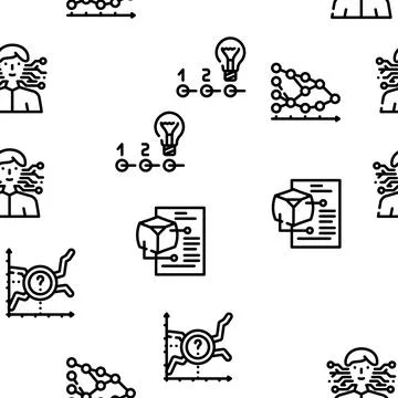 Data Science Innovate Technology Vector Seamless Pattern Stockillustratie