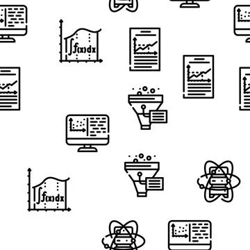 Data Science Innovate Technology Vector Seamless Pattern 库存插图