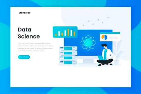 Data science landing page concept 스톡 일러스트