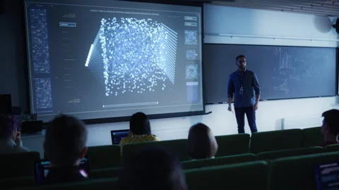 Data Science Lecture in University Stock Footage 243197506