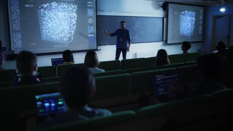 Data Science Lecture in University Stock Footage 243197594