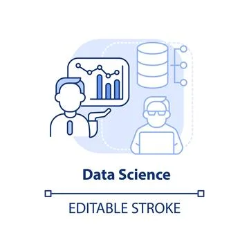 Data science light blue concept icon Stockillustratie