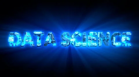 Data Science lighting blue digital cyber text 스톡 일러스트