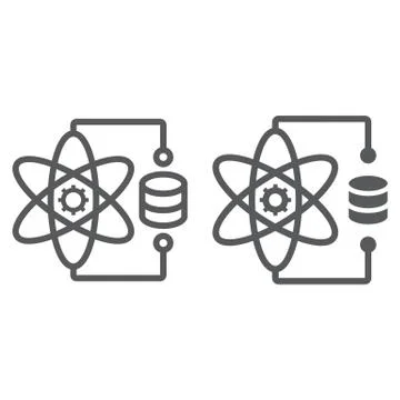 Data science line and glyph icon, data Stock Illustration