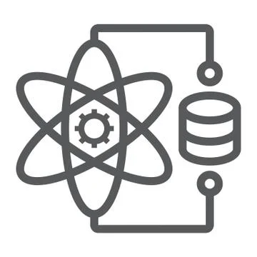 Data science line icon, data and analytics イラスト素材