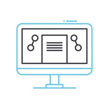 Data science line icon, outline symbol, vector illustration, concept sign Stock Illustration