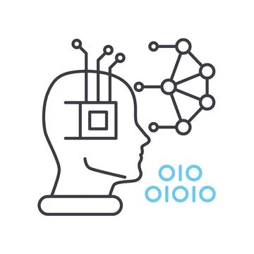 Data science line icon, outline symbol, vector illustration, concept sign 스톡 일러스트