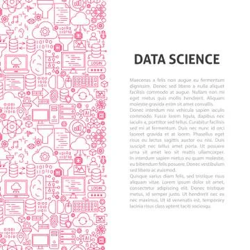 Data Science Line Pattern Concept 스톡 일러스트