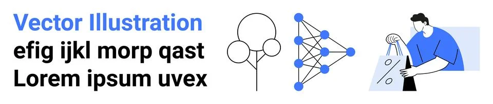 Data science, machine learning, neural networks, artificial intelligence, hum 库存插图