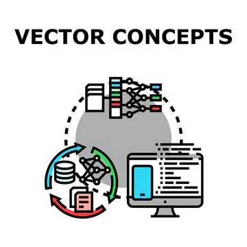 Data science machine learning process vector concept 스톡 일러스트