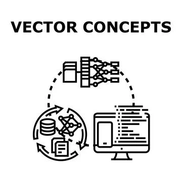 Data science machine learning process vector concept Stock Illustration