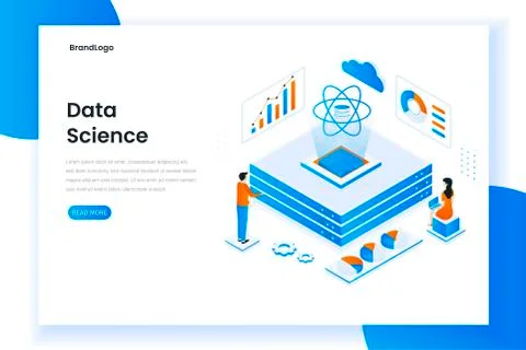 Data science modern flat design isometric concept Illustrazione stock