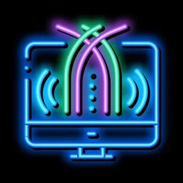 Data science neon glow icon illustration Illustrazione stock