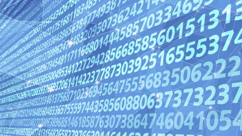Data science numerical code sequence and connected lines for random number Stock Footage 271176375