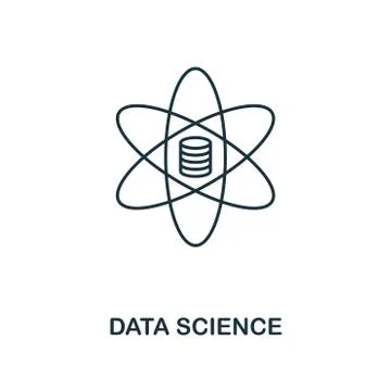 Data Science outline icon. Thin line style from big data icons collection. Pixel Stock Illustration