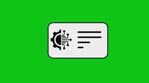 Data science process card with setting icon animated on a green screen back.. Stock Footage 346496674