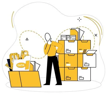 Data science. Progress is symphony orchestrated by careful application data.. Stock Illustration