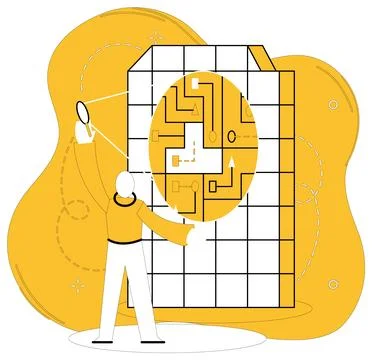 Data science. Reports echo wisdom distilled from vast sea data through inno.. Illustrazione stock