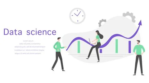 Data science Research Business analytics People Illustrazione stock