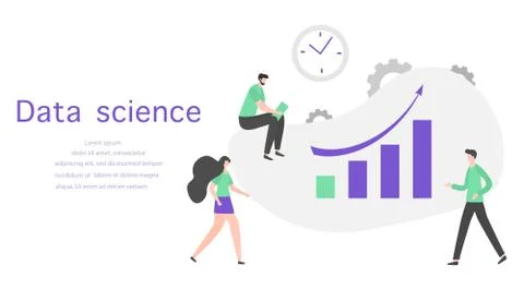 Data science Research Business analytics People Illustrazione stock