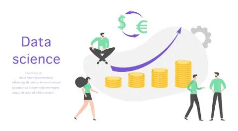 Data science Research Business analytics People 스톡 일러스트