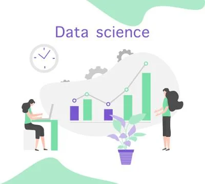 Data science Research Business analytics People Illustrazione stock