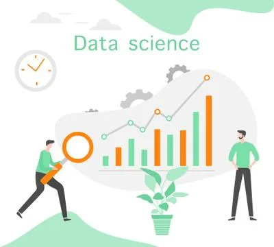 Data science Research Business analytics People Illustrazione stock