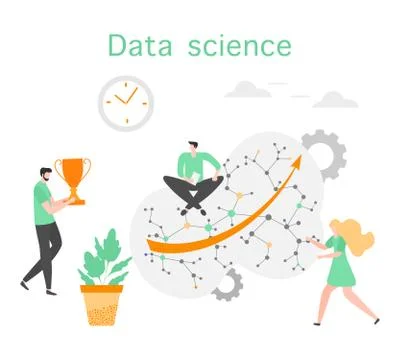Data science Research Business analytics People Illustrazione stock