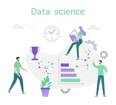 Data science Research Business analytics People Illustrazione stock