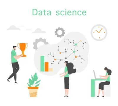 Data science Research Business analytics People Illustrazione stock