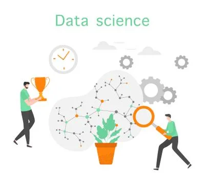Data science Research Business analytics People Illustrazione stock