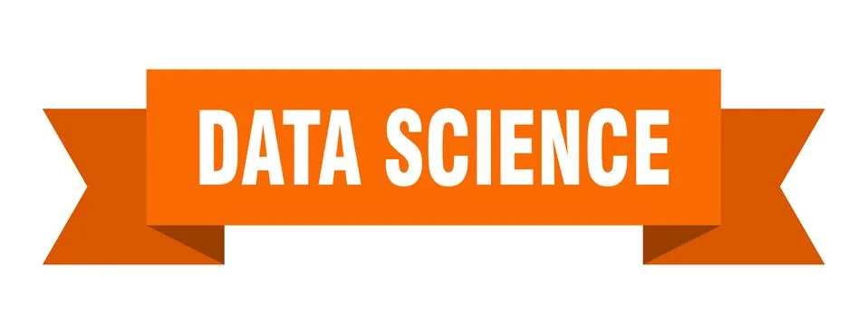 Data science ribbon. data science paper band banner sign Stock Illustration
