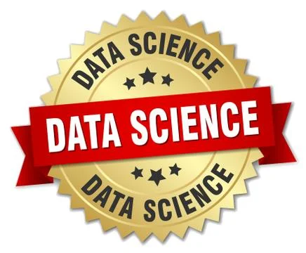 Data science round isolated gold badge 스톡 일러스트