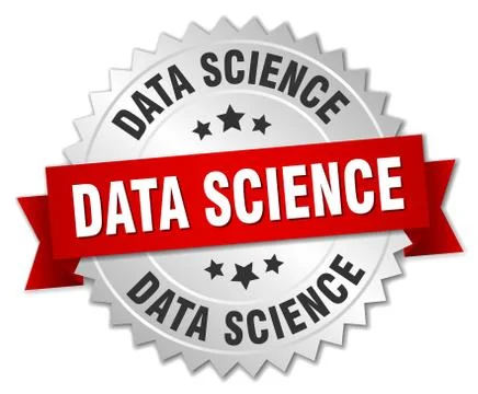 Data science round isolated silver badge イラスト素材