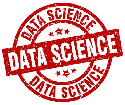 Data science round red grunge stamp Illustrazione stock