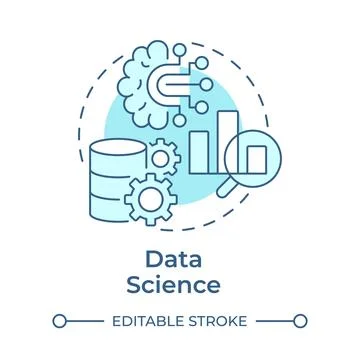 Data science soft blue concept icon Stock Illustration