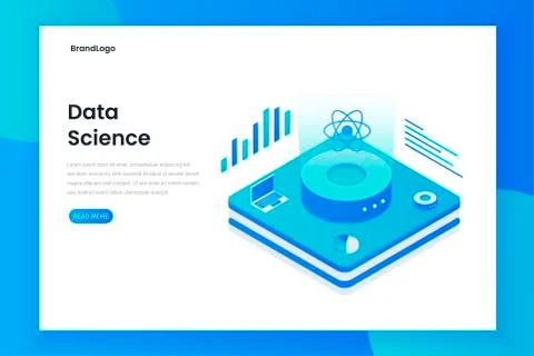 Data science technology in isometric vector illustration 스톡 일러스트