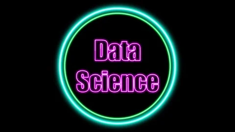 'Data Science' Text Animation with Neon Glow &amp; Glowing Circles. Stock Footage 282577119