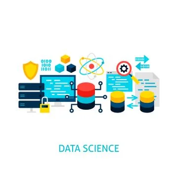 Data Science Vector Concept Illustrazione stock