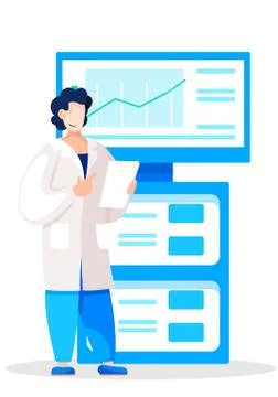 Data scientist, analytical expert manage the medical data in the industry. Man Stock Illustration