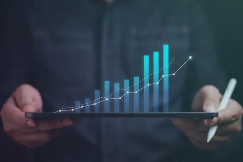 Data scientist analyzed the data to identify trends and patterns. Stock Photos