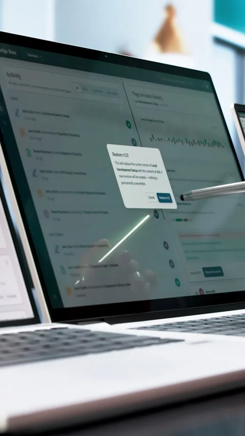 Data Scientist Analyzing AI-powered Knowledge Base On Laptop Stock Footage 341013400