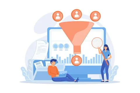 Data scientist and specialist extract knowledge and insights from data. Dat.. Stock Illustration