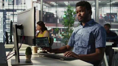 Data scientist developing and maintaining machine learning APIs Stock Footage 318162458