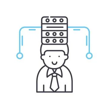 Data scientist line icon, outline symbol, vector illustration, concept sign Stock Illustration