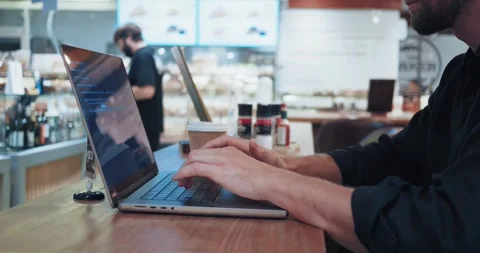 Data scientist. Programmer analyzing and visualizing data on his computer Stock Footage 253485940