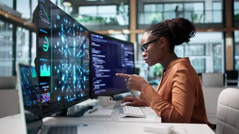 Data Scientist Studies Neural Network Models Carefully 스톡 동영상 346322053