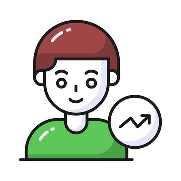 Data scientist vector design isolated on white background, premium icon Stock Illustration