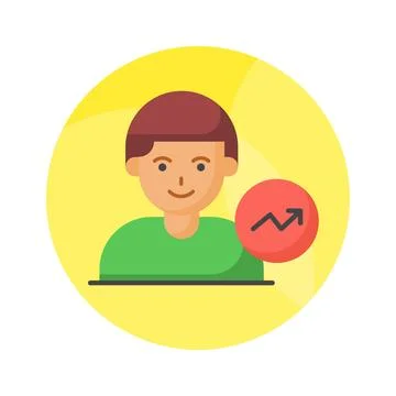 Data scientist vector design isolated on white background, premium icon Illustrazione stock